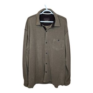 Vintage Tasso Ella Brown Button Down Collared Fleece Sweater Jacket XXL Mens